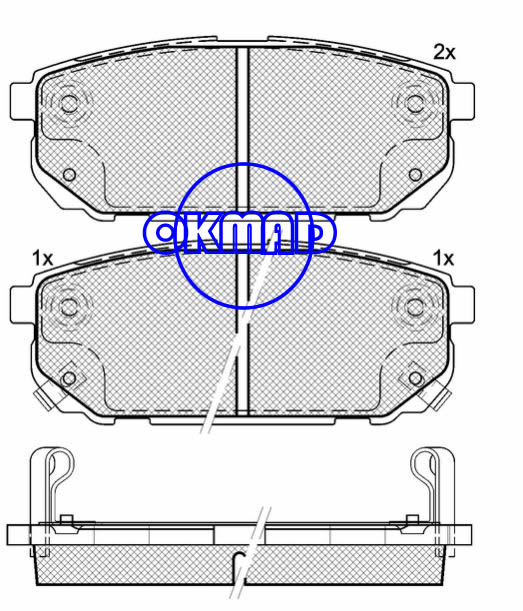 KIA Sorento (América Latina) Conjunto de pastilhas de freio FMSI: 8379-D1261 OEM: 58302-3ED00 WVA: 23931/24058, F1261