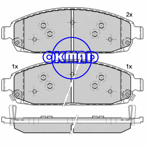 Pastilha de freio JEEP Grand Cherokee III Commander FMSI: 7985-D1080 / 8297-D1181 OEM: 05080868AA FDB4002 TRW: GDB4136 WVA: 24250/24251/24252, F1080