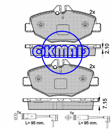 Mercedes Benz Classe E (W211) (W212) (S211) E320 CDI Plaquette de frein FMSI : 7889-D987 8517-D987 OEM : 003 420 65 20 WVA : 23743, F987