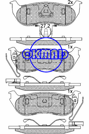 JEEP Liberty Wrangler 브레이크 패드 FMSI:7863-D964 OEM:5093511AB, F964