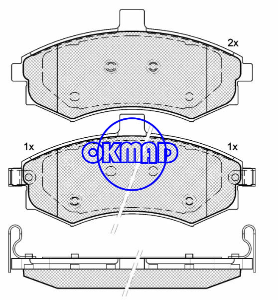 HYUNDAI ELANTRA Sedan (XD) MATRIX (FC) Pastilha de freio FMSI:7843-D941 OEM:58101-2DA30 FDB1840 TRW:GDB3378 WVA:24031 24032 24033, F941