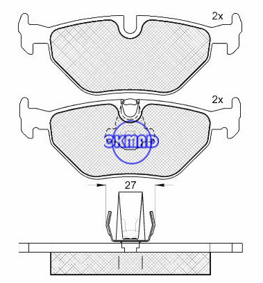 ALPINA B10 Estate (E39) BMW 5 (E39) BMW 5 Pastilha de freio Touring FMSI: D1239-7286 OEM: 34 21 6 761 281 WVA: 21691, F1239