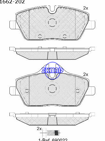 Plaquettes de frein BMW 1 Mini Mini/Clubman/Cabrio FMSI : D1308-8423 OEM : 34 11 6 767 143 FDB1747/1974 WVA23915/6/24165,F1308