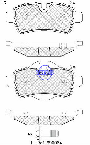 Mini Mini/Clubman/Pastilla de freno convertible FMSI:D1309-8424 OEM:34 21 6 778 327 WVA24289,F1309