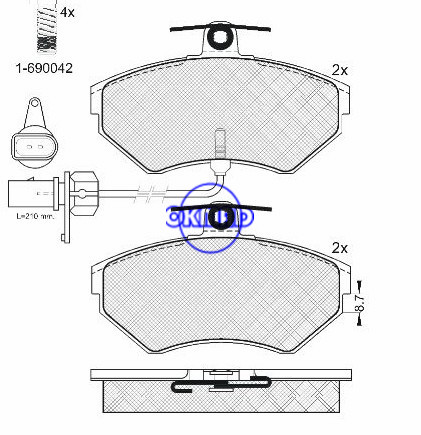 AUDI A4, VW PASSAT 브레이크 패드 FMSI:D1459-8659, OEM:8E0 698 151 B, WVA21945/23393, FDB1451, F1459