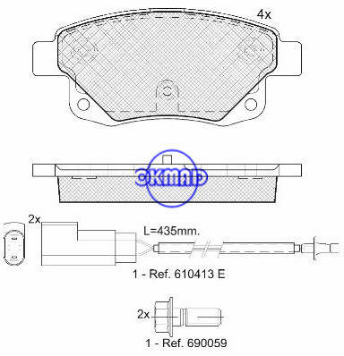 Pastilha de freio FORD TRANSIT FMSI:D1502-8701/8737,OEM:6C11-2M008-A,WVA24486,F1502