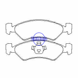 CHRYSLER LeBaron DODGE Arie Shadow PLYMOUTH Reliant Sundance Pastilha de freio FMSI: 7097-D222 7097A-D222 7097A-D170 OEM: 4219999 TRW: GDB4081, F170