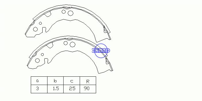 NISSAN MICRA I FIGARO FK10 PAO PK10 MARS EK10 YK10 Mâchoires de frein à tambour FMSI : 1439-S640 OEM : 44060-01B00 MK1164 FSB309 GS8157, OK-BS004
