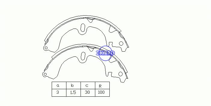 TOYOTA COROLLA (_E8_) Sapatas de freio FMSI: 8105-S551 OEM: 04495-01011 FSB241 K2288 GS8224, OK-BS017