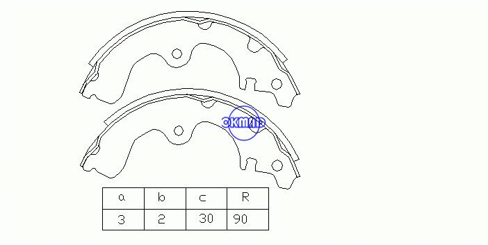Mâchoires de frein à tambour TOYOTA TERCEL / CORSA COROLLA II FMSI: 1351-S531 OEM: 04497-16020 MK2287 FSB185 GS8182, OK-BS018