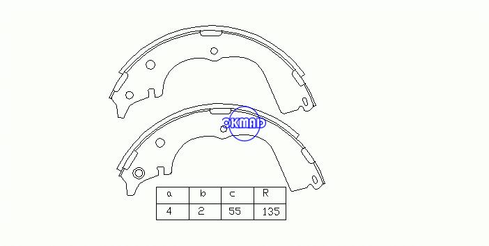 DAIHATSU ROCKY RUGGER TOYOTA HIACE LITE TOWN ACE Mâchoires de frein OEM: 04495-26140 FSB324 K2317 GS8593, OK-BS020