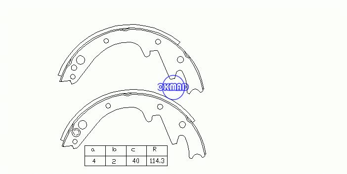 DAIHATSU TERIOS TOYOTA RAV 4 I COROLLA Coupe CRESSIDA Saloon CELICA CAMRY Sapatas de freio de tambor FMSI: 8099-S344 OEM: 04494-20011 MK2210 GS7041, OK-BS030