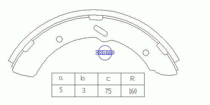 MITSUBISHI CANTER ROSA NISSAN CIVILIAN DAIHATSU Delta Sabots de frein à tambour FMSI: 1467-S682 OEM: MB162427 K6653 GS8459, OK-BS036R