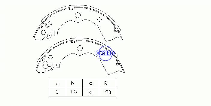 TOYOTA Cami Camry Solara Crown Comfort RAV 4 DAIHATSU Terios Kid Sapatas de freio FMSI: 1438-S638 1447-S587 OEM: 44060-F4125 MK1185, OK-BS088