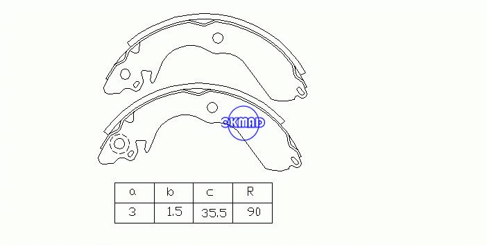 MITSUBISHI COLT III MITSUBISHI LANCER IV VI Hatchback Tambor sapatas de freio FMSI: 1442-S644 OEM: MB668740 FSB403 MK6712 GS8553, OK-BS095