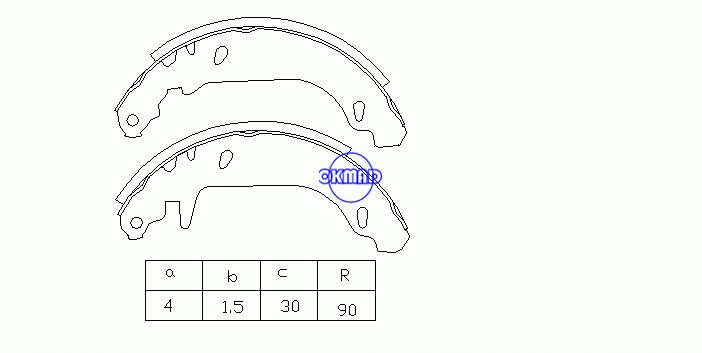 CITROEN XSARA Coupe (DF-PSA) FUKANG Hatchback Saloon MAPLE (SMA) Sapatas de freio de tambor HISOON OEM: 4241.G3 FSB337 GS8531, OK-BS104