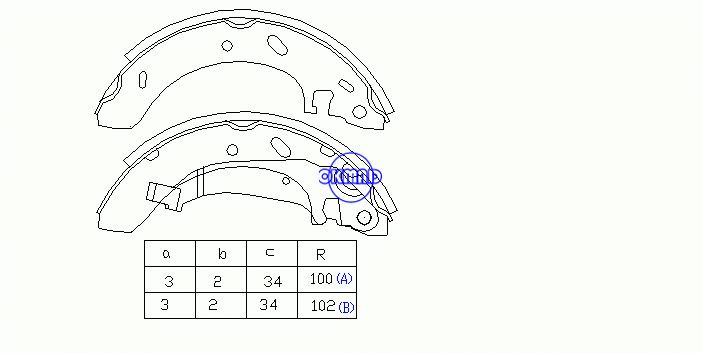 Sapatas de freio de tambor CHRYSLER Cirrus DODGE Stratus PLYMOUTH Breeze FMSI: 1481-S698 OEM: 4797144, OK-BS130