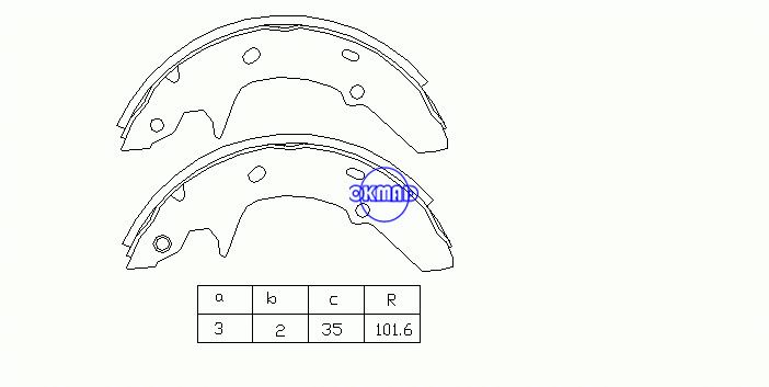 FORD Escort Tempo MERCURY Lynx Topaz RENAULT Alliance Encore Drum Brake Shoes FMSI: 1350-S501 OEM: F23Z-2200-A MK11083, OK-BS160R
