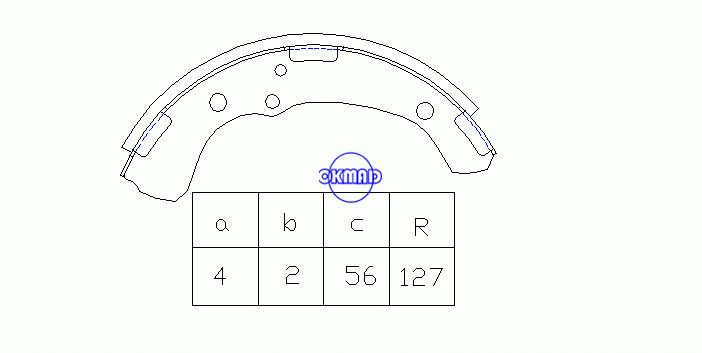 Mâchoires de frein à tambour de ramassage TOYOTA TRUCK FMSI: 8127-S413 OEM: 04494-30010 MK2249 GS7061, OK-BS190
