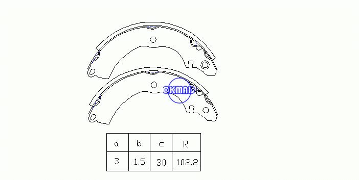 HAFEI SIGMA / SAIMA HONDA LEGEND IV MITSUBISHI COLT VI LANCER VII Estate sapatas de freio de tambor FMSI: 1528-S778 OEM: MR586855 MK6729 FN6729 FSB639 GS7358, OK-BS197