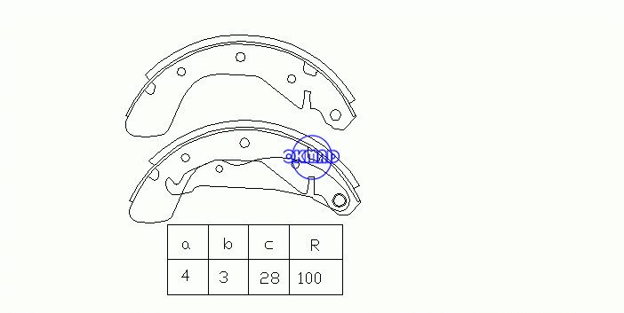 OPEL CORSA A 3/5 portes (S83) Mâchoires de frein OEM:90542862 FSB334 GS8542, OK-BS022