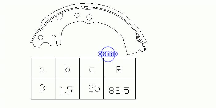 Sapatas de freio de tambor DAIHATSU CUORE III IV V VI MOVE FMSI: 1382-S548 OEM: 04495-87204-000 MK0024 FSB570 GS8699, OK-BS226