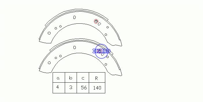 LAND ROVER 110/127 (LDH) 88/109 (LR) 88/109 Mâchoires de frein à tambour à toit rigide FMSI:1494-S713 OEM:RTC3418 FSB347 GS6082, OK-BS239