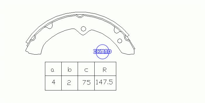 TOYOTA LAND CRUISER (_J7_) 4.0 4 × 4 (FJ70, FJ73, FJ75) Sapatas de freio de tambor OEM: 04494-60030 MK2301 GS7090, OK-BS251