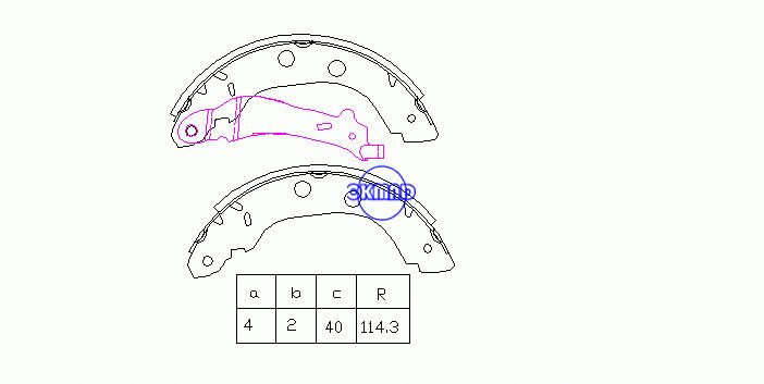 NISSAN KUBISTAR MPV PRIMERA Hatchback Traveler RENAULT GRAND KANGOO Sapatas de freio de tambor Express FMSI: 1694-S1028 OEM: 44060-3J325 MK1230 FSB577 GS8655, OK-BS258