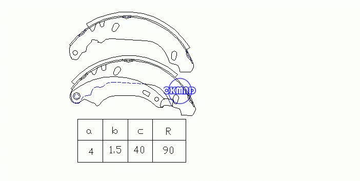 Sapatas de freio de tambor de caixa RENAULT CLIO II OEM: 7701205758 FSB584 GS8669, OK-BS263