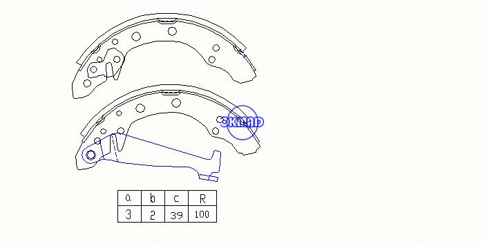 VW JETTA POLO GOLF PASSAT SANTANA SKODA FABIA ASSENTO IBIZA AUDI 80 90 A2 Sapatas de freio de tambor FMSI: 1450-S662 OEM: 1H0698525 FSB408 GS8092, OK-BS265R