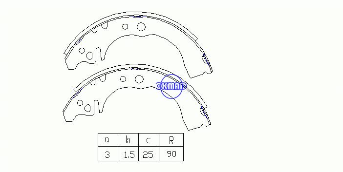 ダイハツシャレードIIIIIIVサルーンFAWTIANJIN N3 TJ7 GEELY HQ MERRIE ULIOドラムブレーキシューFMSI：1427-S624 OEM：04495-87704-000 MK0034 FSB314 GS8281、OK-BS274