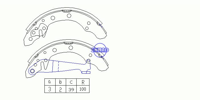 AUDI 80 90 A2 CHERY COWIN FENGYUN SEAT CORDOBA SKODA FABIA VW Fox Golf Jetta Passat Polo Santana Tambor sapatas FMSI: 1450-S662 OEM: 1H0698525X FSB408 GS8092, OK-BS314R