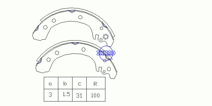 Mâchoires de frein à tambour CHRYSLER Sebring Stratus TOYOTA Corolla FMSI : 1515-S801 OEM : 04495-02050, OK-BS322