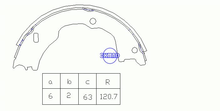 CHEVROLET / GMC TRUCK Express Savana FORD TRUCK Sapatas de freio de tambor Super Duty FMSI: 2193-S772 OEM: F81Z-2648-BB, OK-BS326