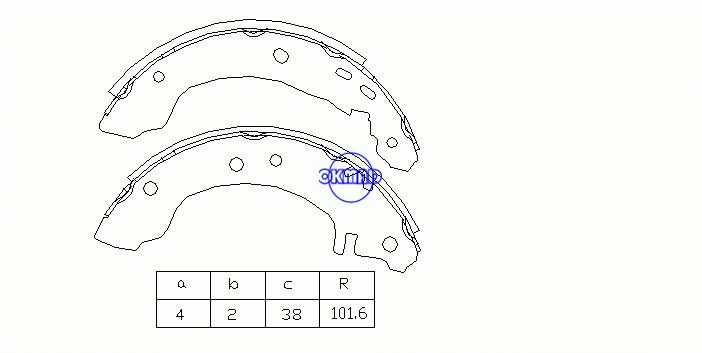 NISSAN PRIMERA Hatchback (P10) Sapatas de freio de tambor OEM: 44060-70J28 FSB308 MK1221 GS8529, OK-BS332