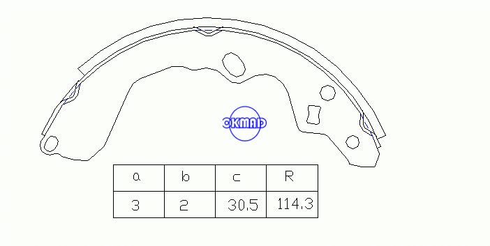 Sapatas de freio de tambor KIA CARENS I CLARUS Estate FMSI: 1407-S667 1407-S722 OEM: OK9A6-26-23Z MK3386 GS8694, OK-BS361