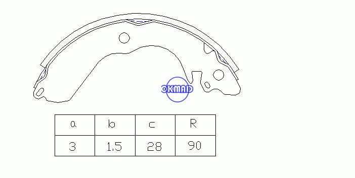 Sapatas de freio de tambor MITSUBISHI LANCER MINICAB MIRAGE OEM: MB668460 MK6707 GS7232, OK-BS364
