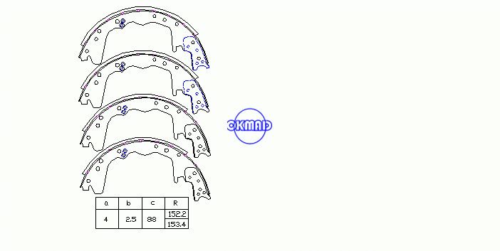 DODGE TRUCK Ram 2500 Pickup FORD E350 F350 MAZDA Tributo MERCURY Mariner Tambor sapatas de freio FMSI: 2171T-S583 2207A-S923 OEM: F7TZ-2200-DA, OK-BS381R