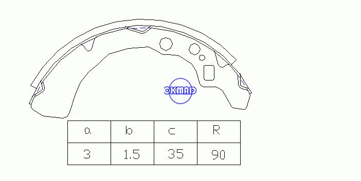 Sapatas de freio a tambor DAIHATSU CUORE II (L80, L81) OEM:47430-87205 FSB326 MK0021 GS6244, OK-BS396