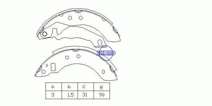 FORD ESCORT III IV Convertible Turnier ORION I II Sapatas de freio a tambor OEM:6150270 FSB153 GS6151, OK-BS448