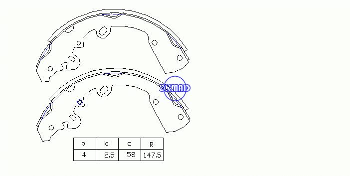 Sapatas de freio a tambor DODGE Truck Dakota 2005 FMSI:1582-S853 OEM:05159106AA, OK-BS504