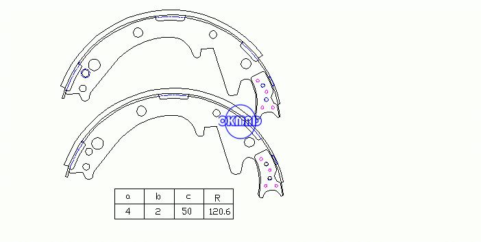 Sapatas de freio a tambor MITSUBISHI OEM: MB134967 MB134968 MB134969 K6640 FN-6640 GS7210, OK-BS518