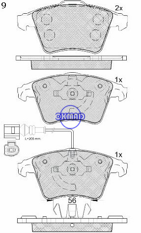 VW MULTIVAN V TRANSPORTER IV PlatformChassis V Box brake pad FMSI:D1174-8287 OEM:7H0 698 151 WVA:23746,F1174