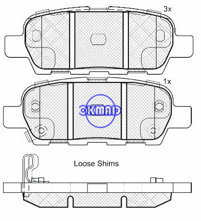 HYUNDAI SONATA INFINITI FX NISSAN X-TRAIL MURANO QASHQAI TIIDA Hatchback TIIDA Saloon brake pad FMSI:D1288-8405 OEM:44060-8H385 WVA23871,F1288