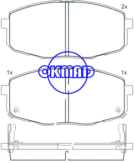 HYUNDAI Elantra Touring 2009 brake pad FMSI:8505-D1397 OEM:58101-2LA00 FDB1869 FDB4448 TRW:GDB3342 GDB3450 GDB3523 WVA:22052 22053 22054 23966 23987 23988, F1397