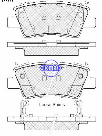 KIA Opirus brake pad FMSI:D1445-8428D1313,OEM:58302-3FA01,F1445