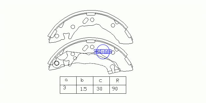 HYUNDAI ATOS PRIME (MX) GEELY HQ SRV Drum Brake shoes OEM:58305-02A00 FSB586 GS8659 SA047, OK-BS096