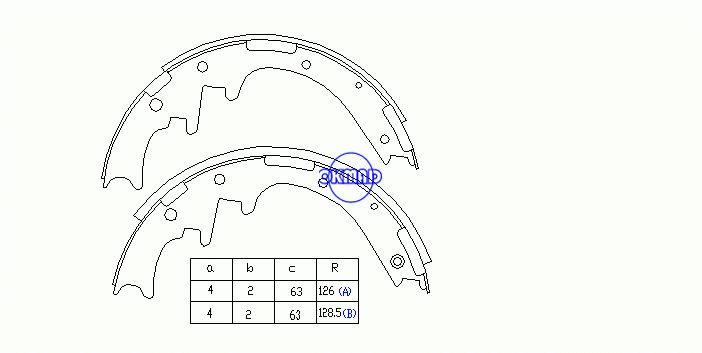 FORD TRUCK Ranger MAZDA TRUCK B-2300 B-2500 B-3000 B-4000 Drum Brake shoes FMSI:2089AT-S705 OEM:ZZM5-26-310, OK-BS126R