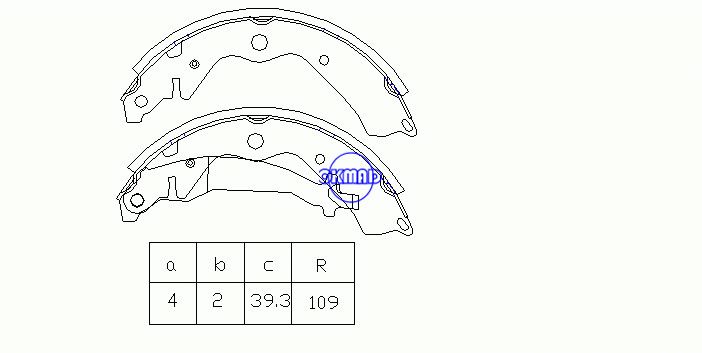 DAEWOOCHEVROLET (GM) Damas Box Bus 0.8 Luxe Drum Brake shoes OEM:93742633 SA059, OK-BS256